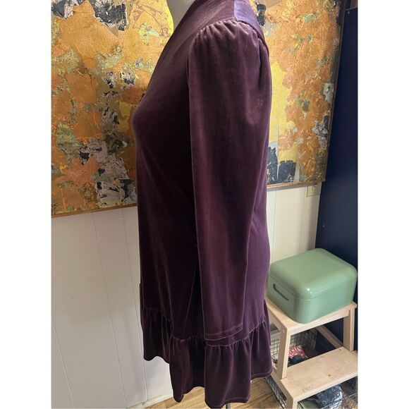 Taylor Purple Velvet Moni Dress With Ruffle Hem Size Gen S - Picture 7 of 10
